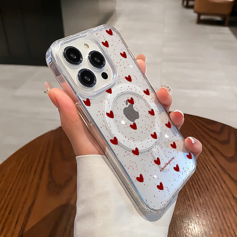 Phone Cases Red - Coque en silicone transparente INS Red